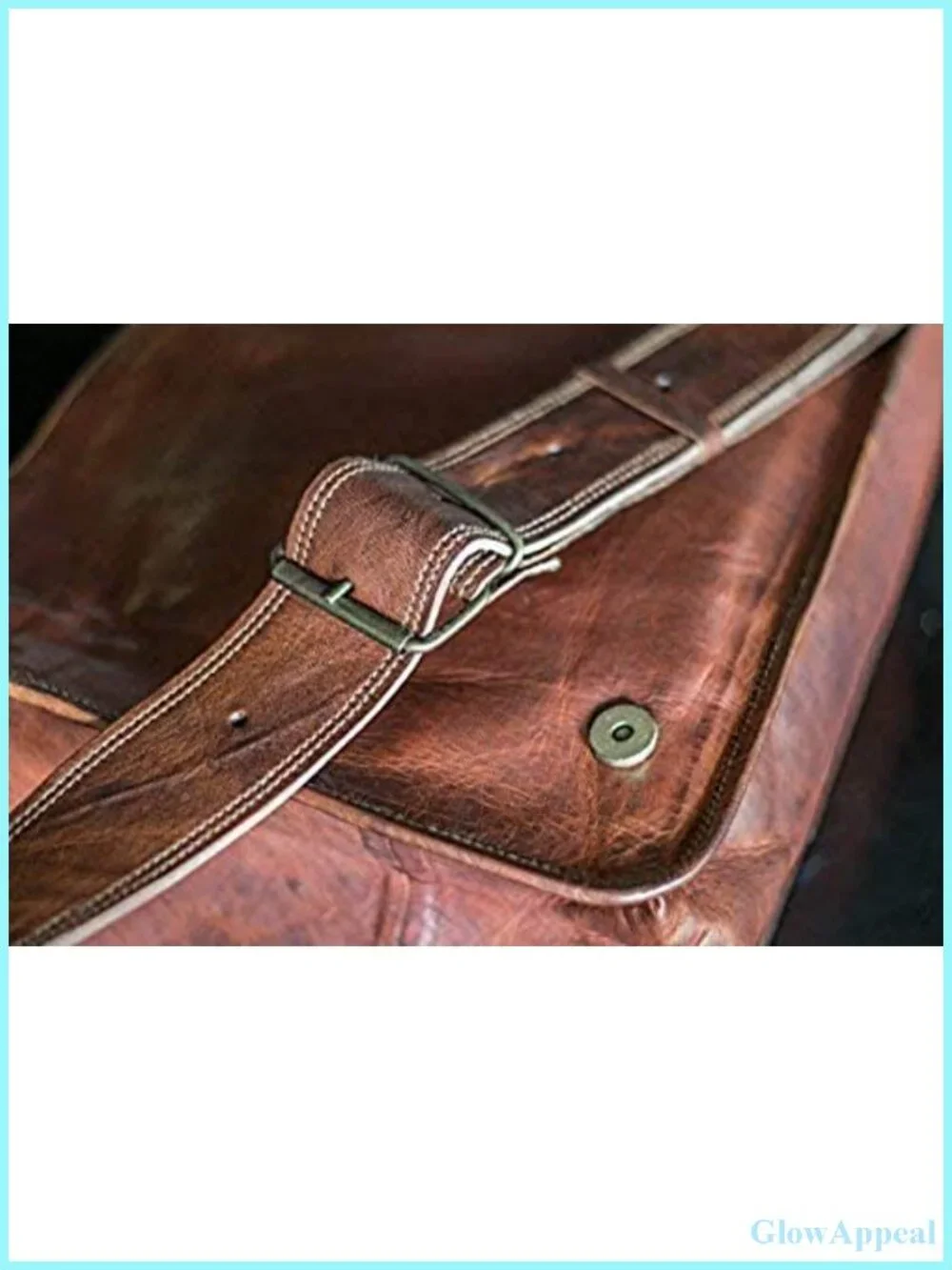 Genuine Goat Leather Messenger Bag Laptop Satchel Padded School Bag